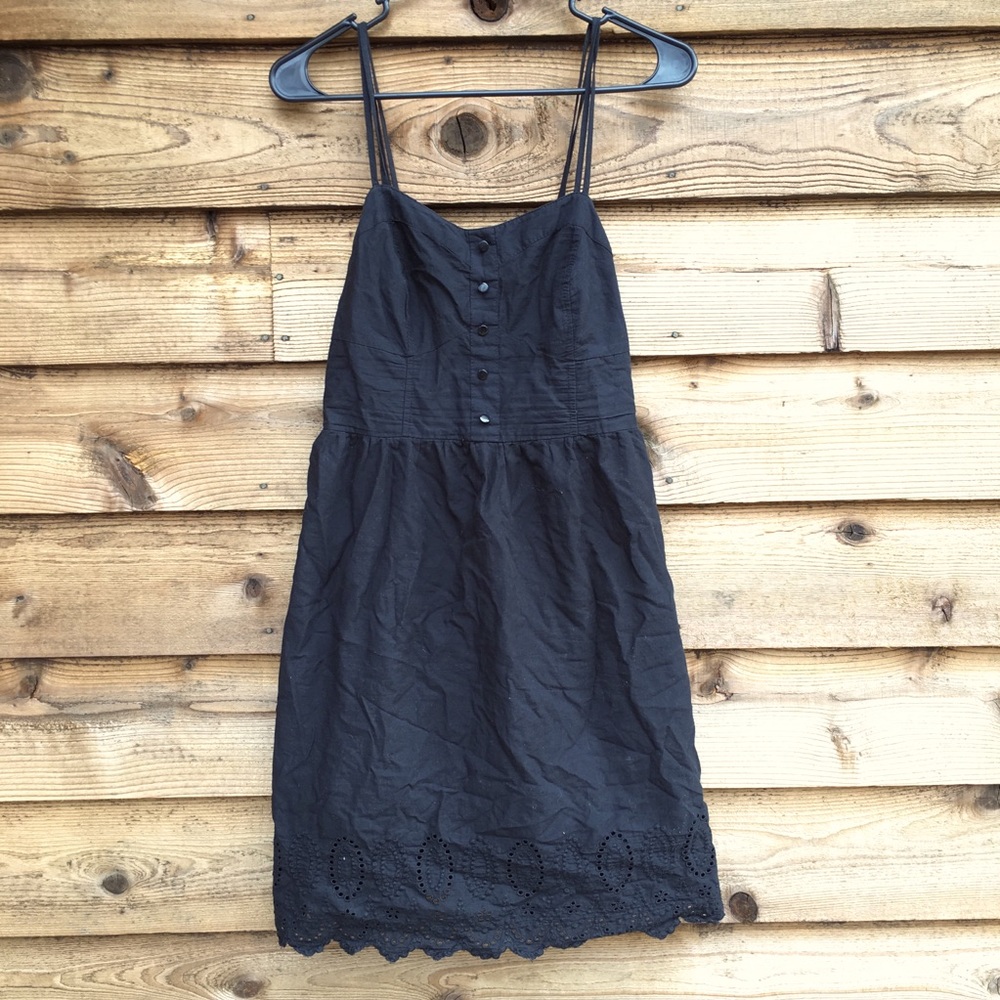 XHILARATION Black Dress with Lace Border, size L